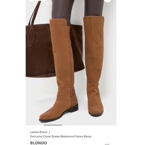 Blondo Over-the-Knee Suede Boot in Cognac Brown